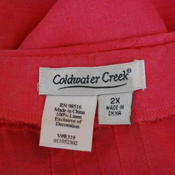 Coldwater Creek Pink 100% Linen Tunic Top Blouse Shirt Plus Size 2X - Picture 4 of 4